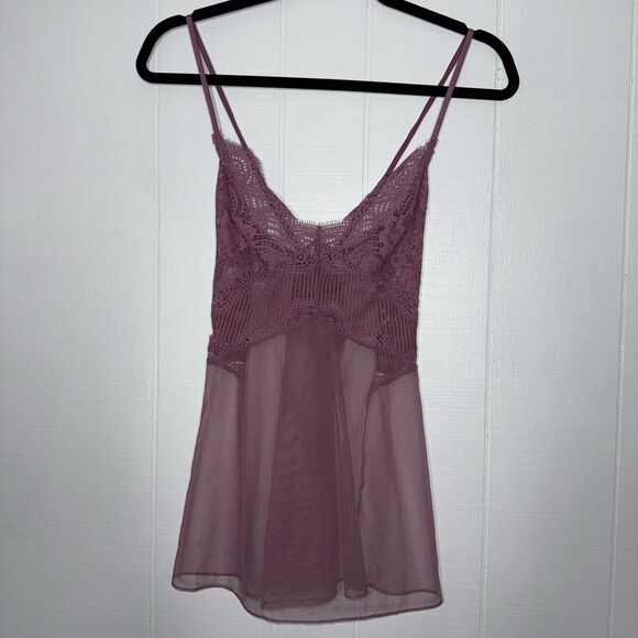 Victoria's Secret Other - Victoria’s Secret Women’s Lace Teddy Camisole Purple Size Small